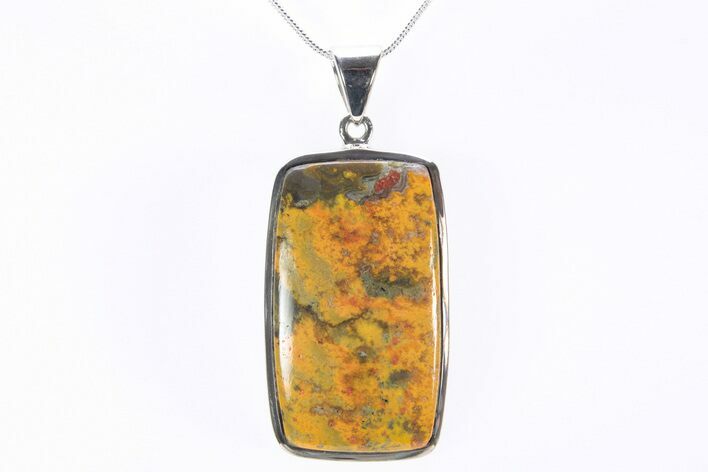 Bumblebee Jasper Pendant (Necklace) - Sterling Silver #240249